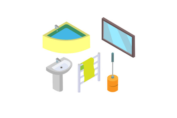 Bathroom Illustrations Vectors Set: Graphics & Illustrations