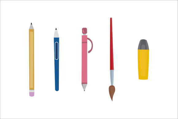 Brush Pen Highlighter Set Illustrations & Graphics