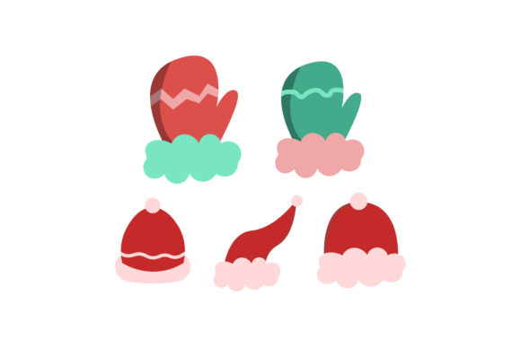 Christmas Hats Gloves Illustrations Set Review