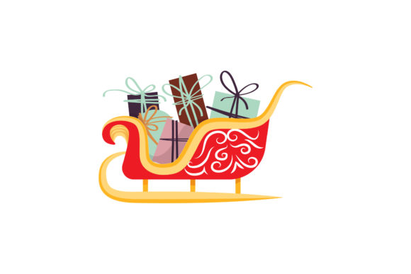 Christmas Santa Sled Graphics & Illustrations