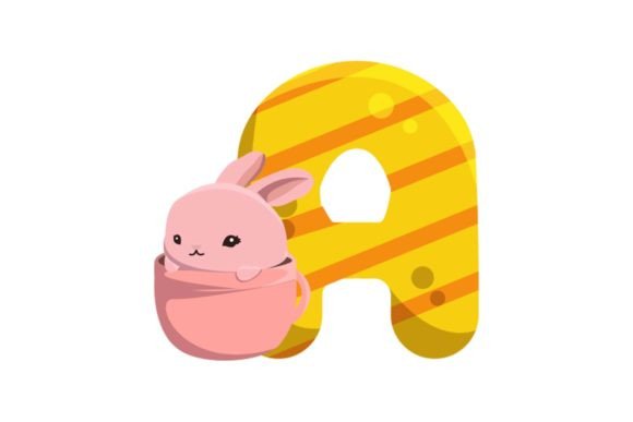 Cute Easter Egg Alphabet Graphics & Illustrations