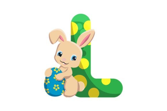 Cute Easter Egg Alphabet L Graphics & Illustrations