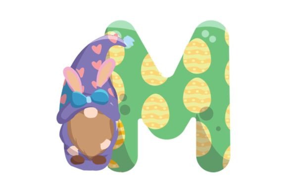 Cute Easter Egg Alphabet M Graphics & Illustrations