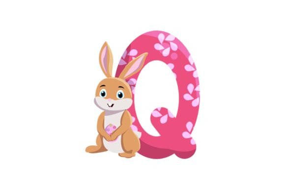 Cute Easter Egg Alphabet Q Graphics & Illustrations