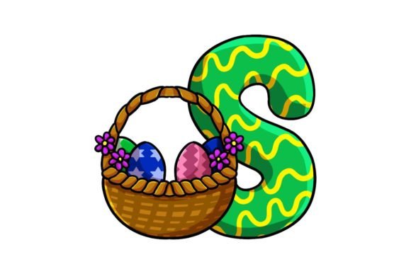 Cute Easter Egg Alphabet S Graphics & Illustrations