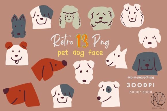 Dog Face Pet Character Illustrations SVG Review