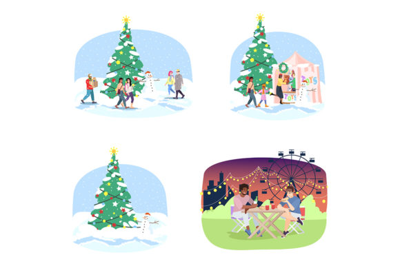 Fun Fair Flat Vector Illustrations Set Review