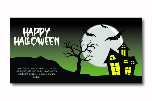 Halloween Poster Green Sky Illustrations Graphics