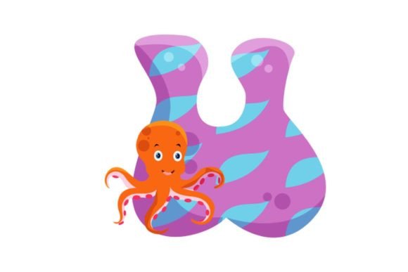 Kids Animals Alphabet U Graphics & Illustrations