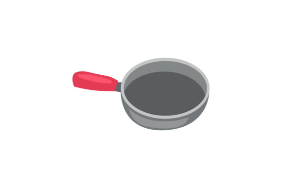 Kitchen Frying Pan Red Illustrations Graphics Review