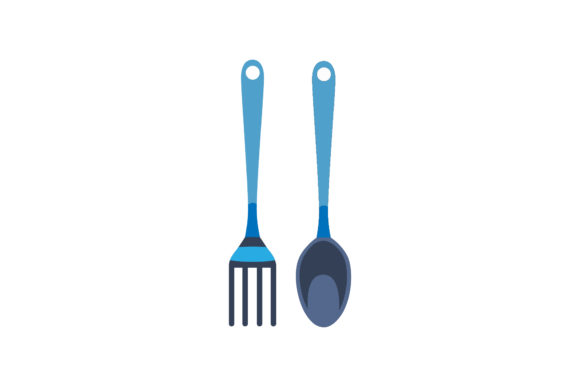 Kitchen Spoon and Fork Illustrations for Graphics