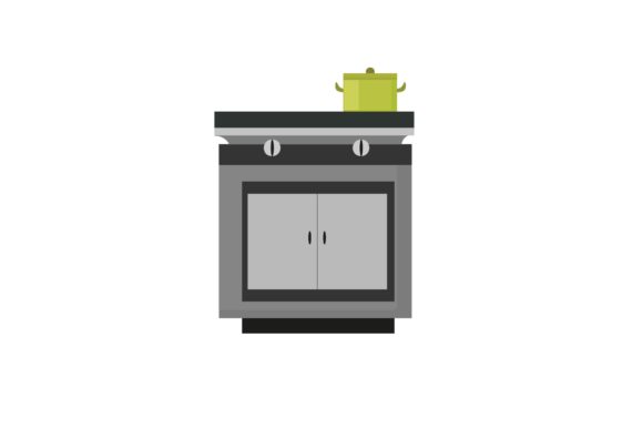 Kitchen Standing Gas Stove Graphics & Illustrations