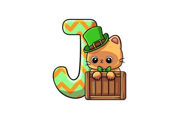 St Patrick Cat Alphabet J Graphics & Illustrations