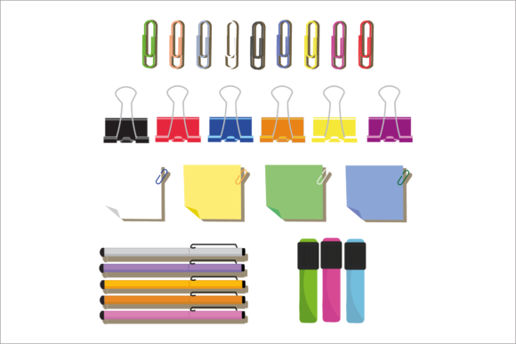 Stationary Set Illustrations Vector Graphics Review